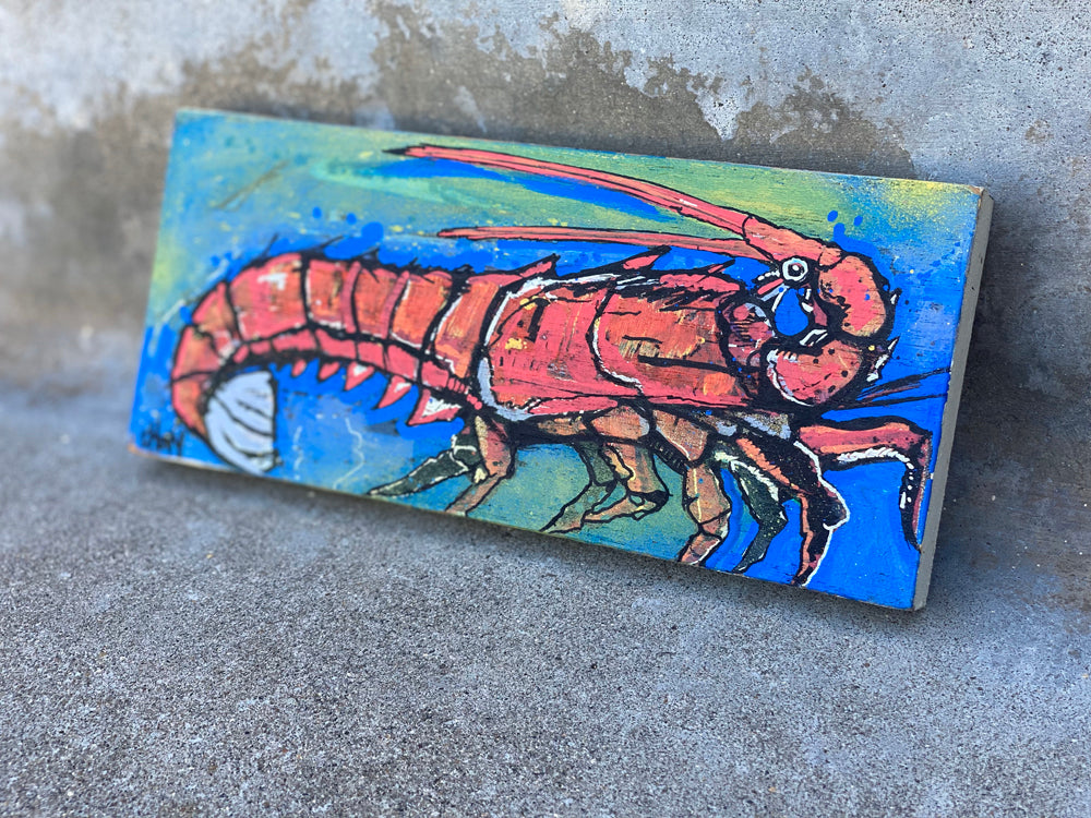 Night Crawler Plank - Spiny Lobster Original Art