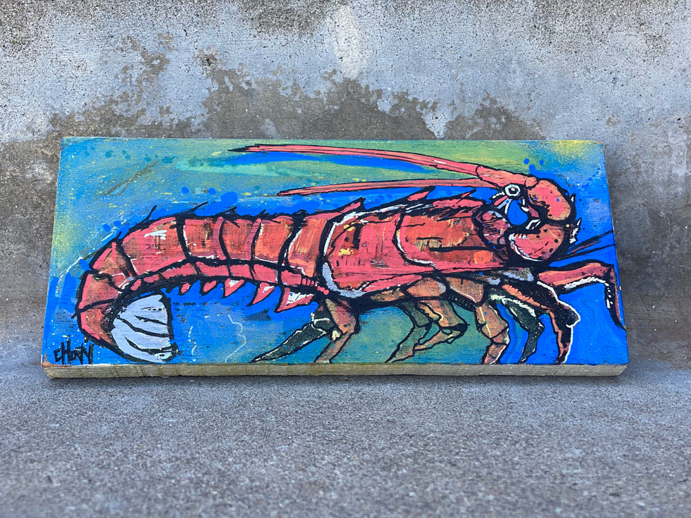 Night Crawler Plank - Spiny Lobster Original Art