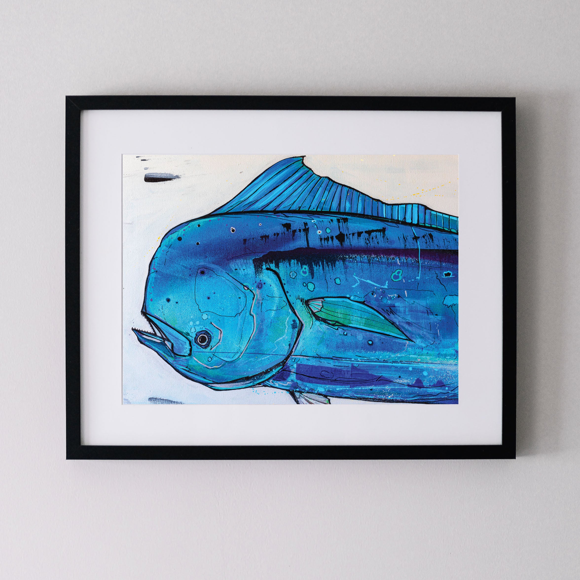 Blue Mahi Mahi Fish Art Print